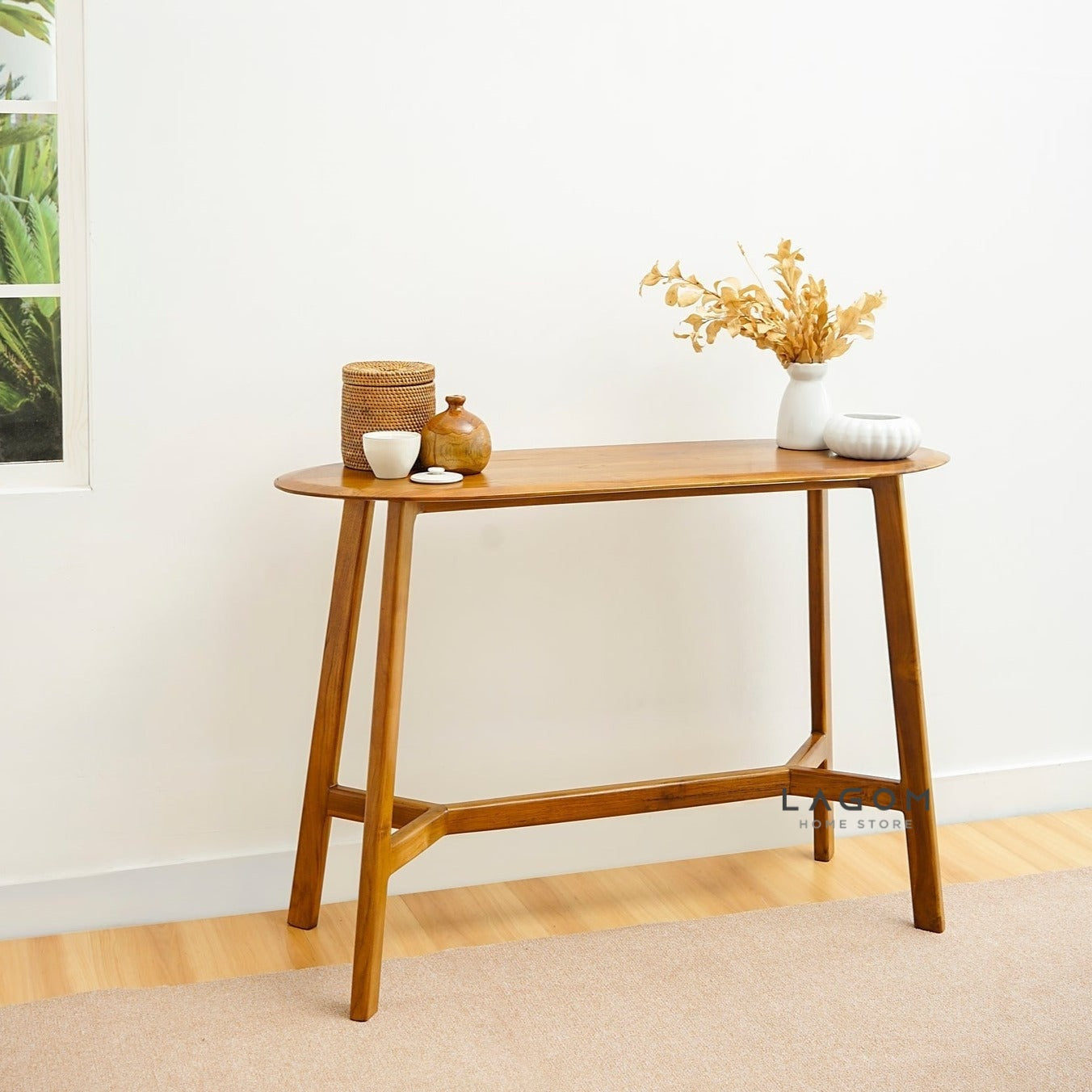 Meja Konsol Kayu Jati 100% Handmade Console Table Lagom Home Store Jati Furnitur Teak Furniture Jakarta