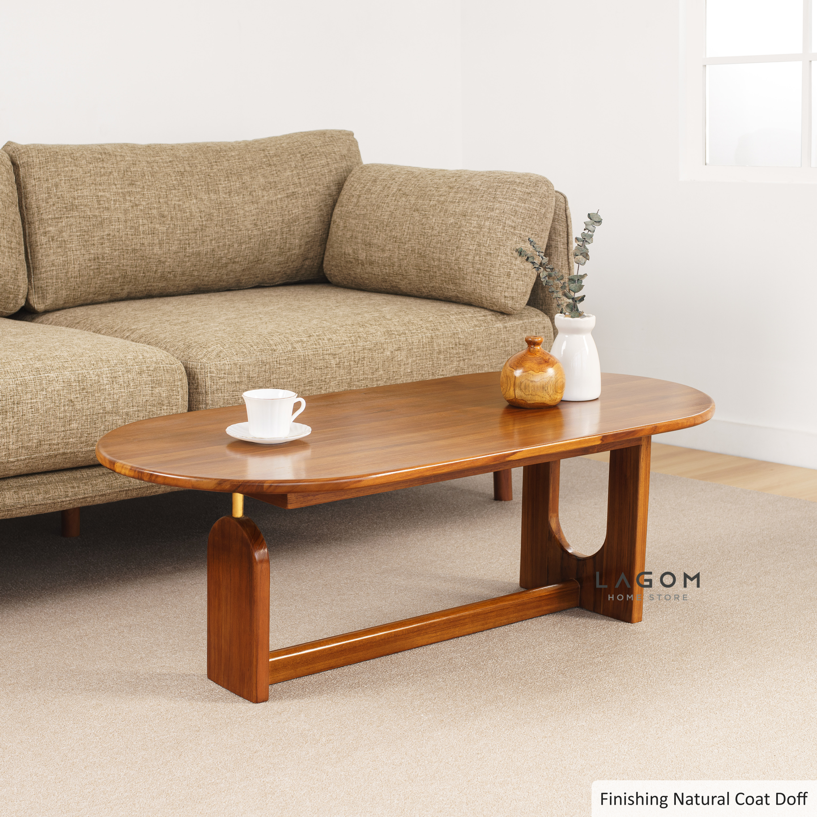 Meja Kopi Unik Estetik dari Kayu Jati Solid Coffee Table Lagom Home Store Jati Furnitur Teak Furniture Jakarta