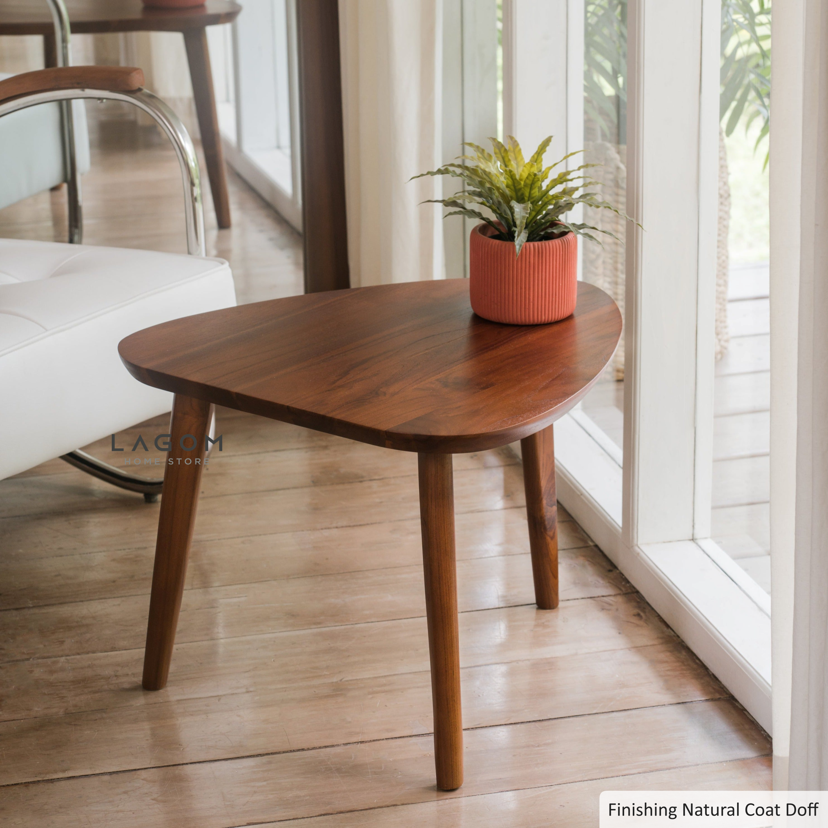 Meja Samping Kopi dari Kayu Jati Solid Coffee Table Lagom Home Store Jati Furnitur Teak Furniture Jakarta