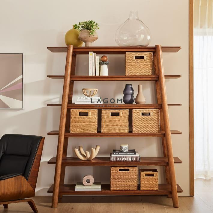 Rak Buku Kayu Jati 6 Tingkat untuk Ruang yang Lebih Indah Bookshelves Lagom Home Store Jati Furnitur Teak Furniture Jakarta