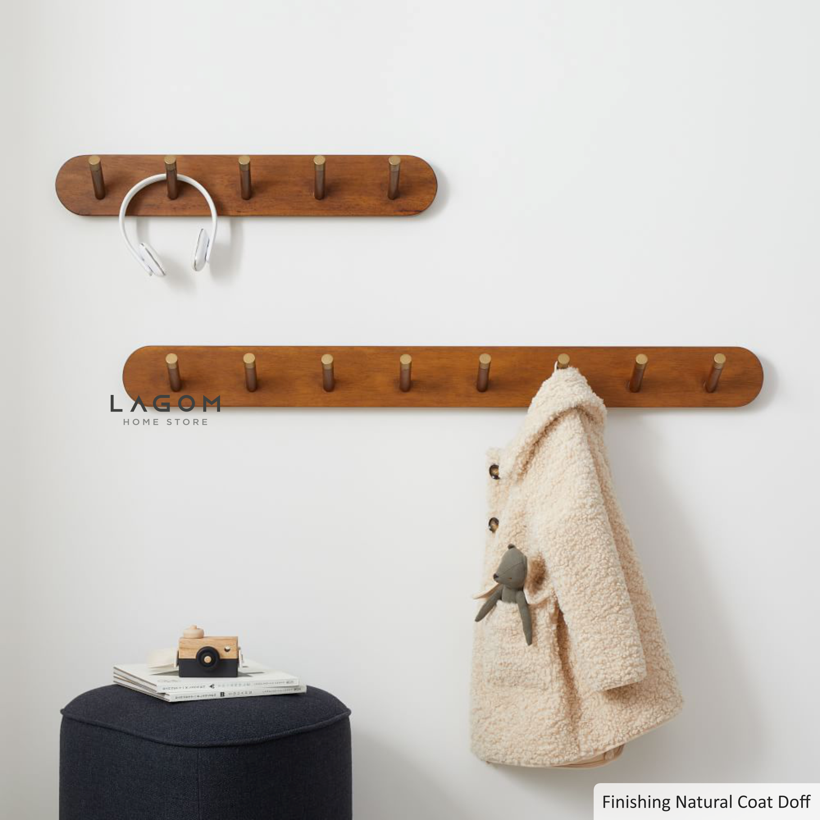 Set Gantungan Dinding Kayu Jati Set of 2 (Large + Extra Large) Wall Coat Hanger Lagom Home Store Jati Furnitur Teak Furniture Jakarta