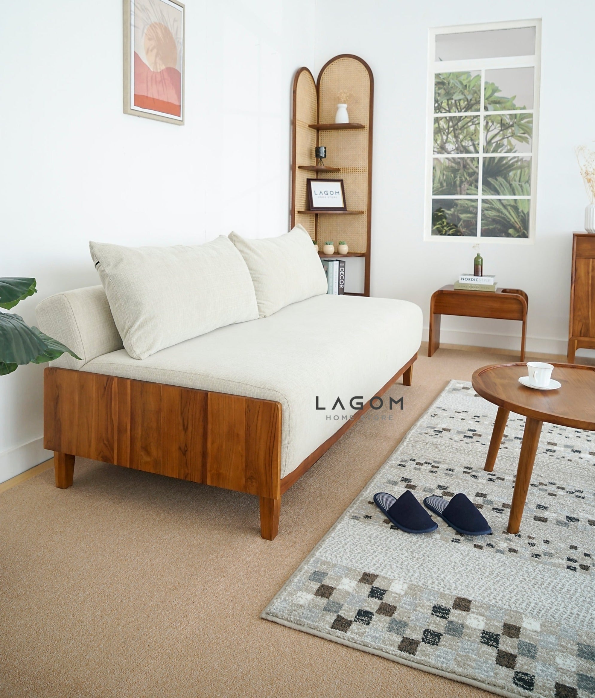 Sofa Bed Multifungsi dari Kayu Jati Sofa Lagom Home Store Jati Furnitur Teak Furniture Jakarta