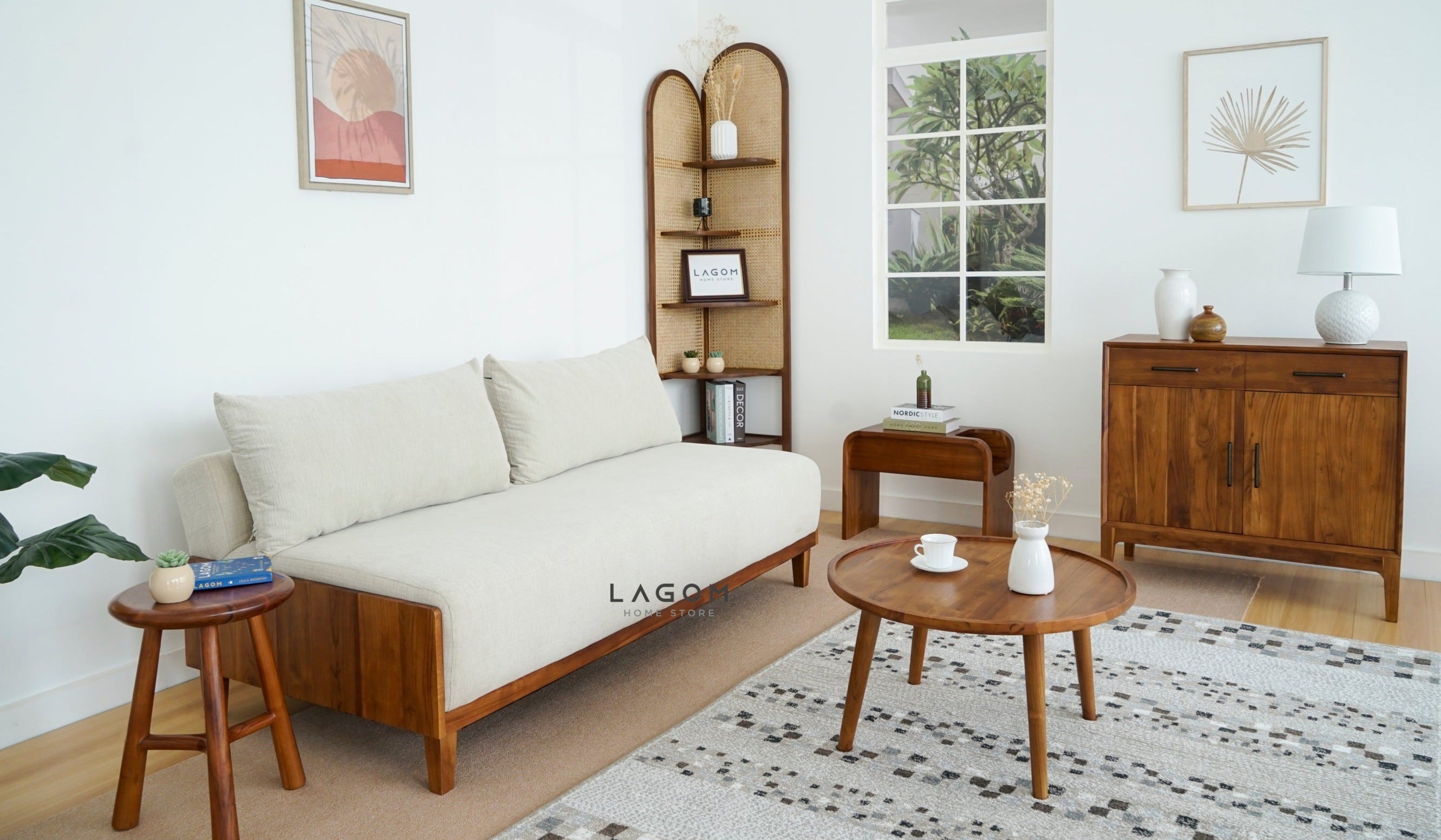 Sofa Bed Multifungsi dari Kayu Jati Sofa Lagom Home Store Jati Furnitur Teak Furniture Jakarta