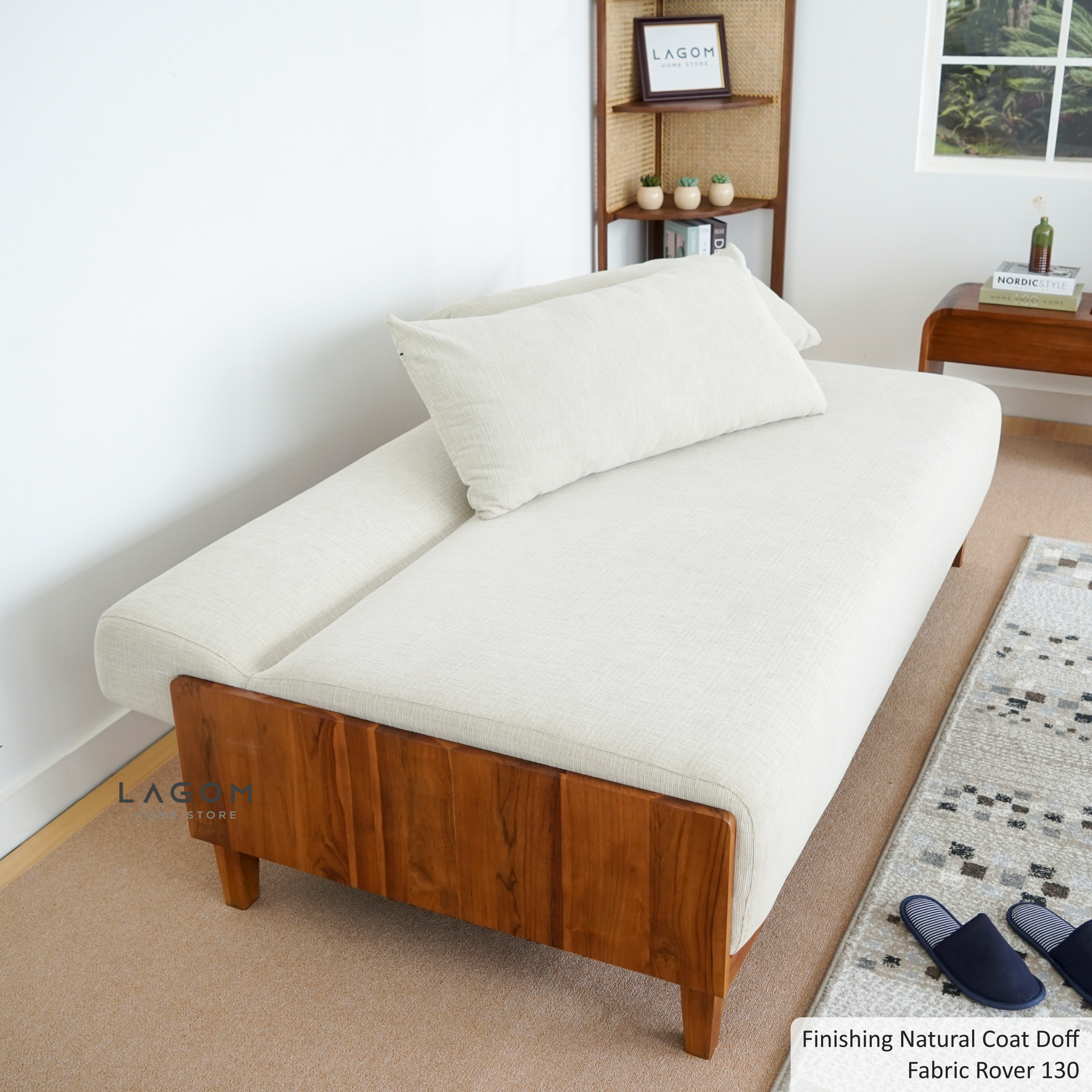 Sofa Bed Multifungsi dengan Frame Kayu Jati Sofa Lagom Home Store Jati Furnitur Teak Furniture Jakarta