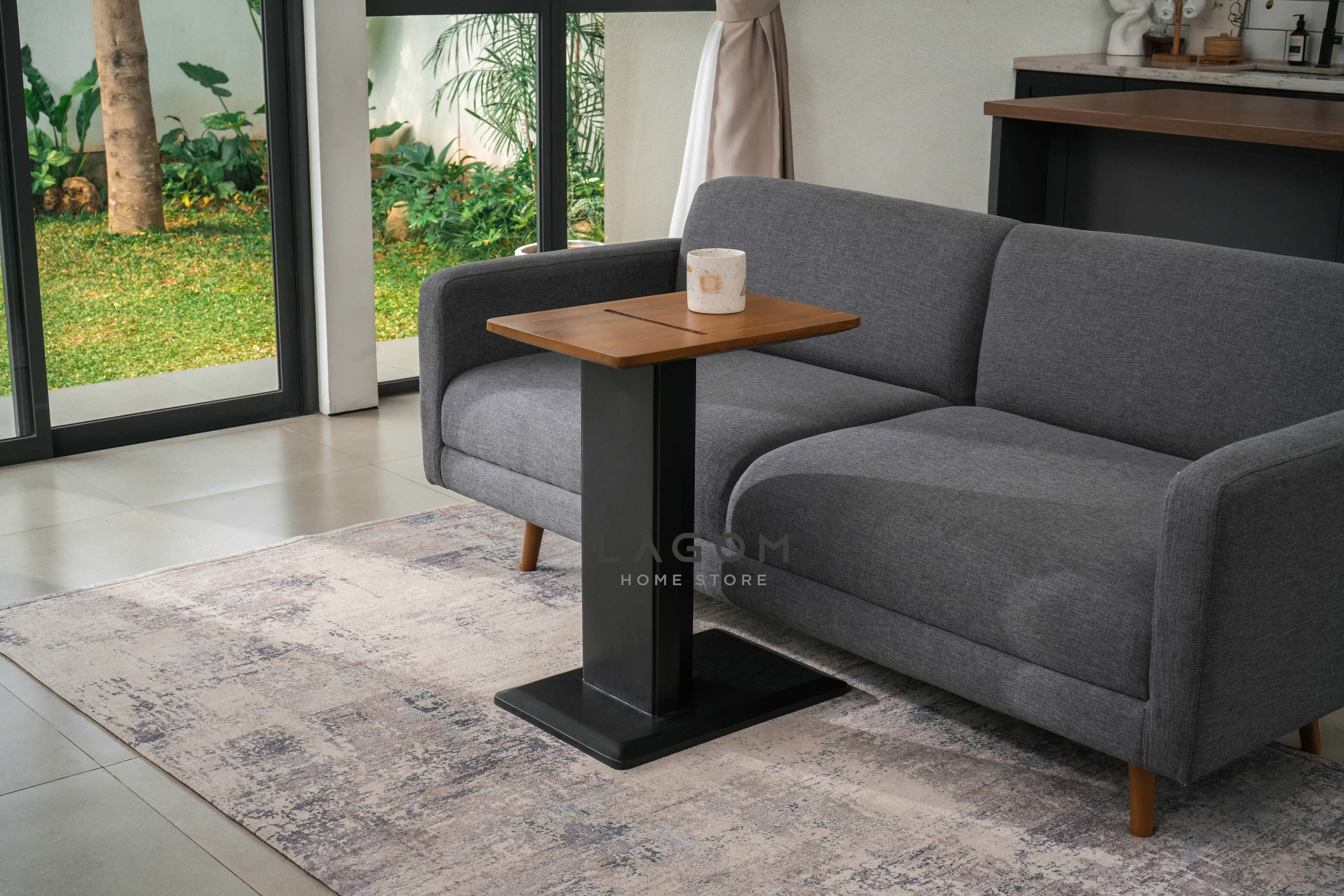 Sofa Kayu Jati Double Seater - Texture dan Color Customizable Sofa Lagom Home Store Jati Furnitur Teak Furniture Jakarta
