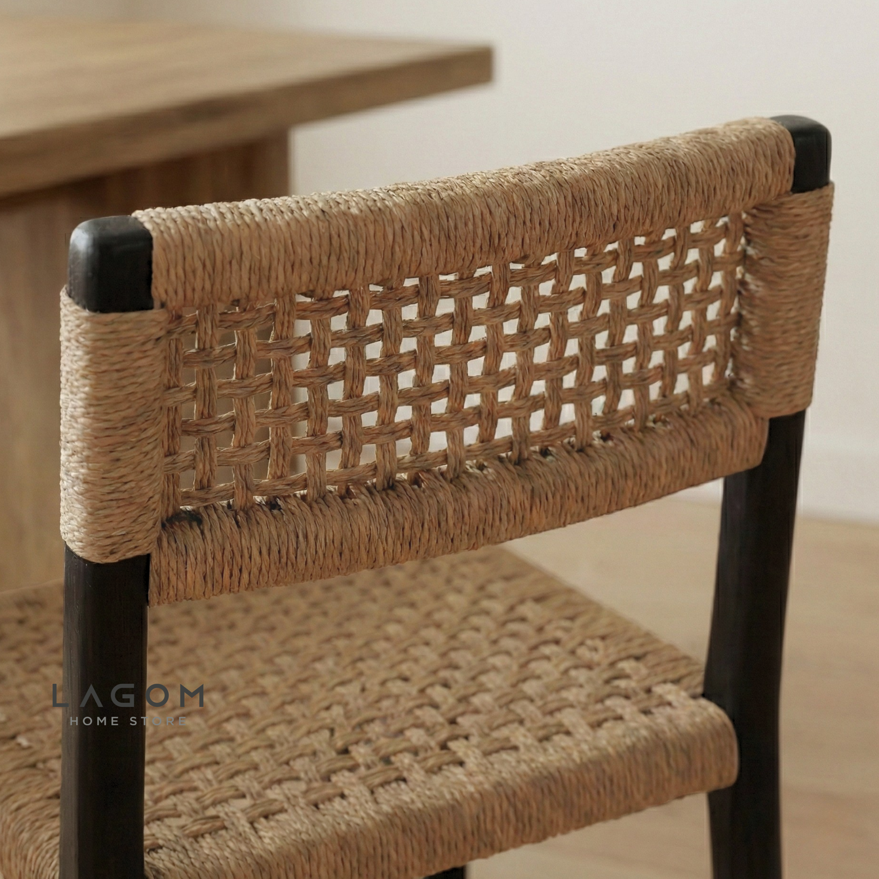Solid Teak Chair with Handwoven Paper Loom Chair Lagom Home Store Jati Furnitur Teak Furniture Jakarta