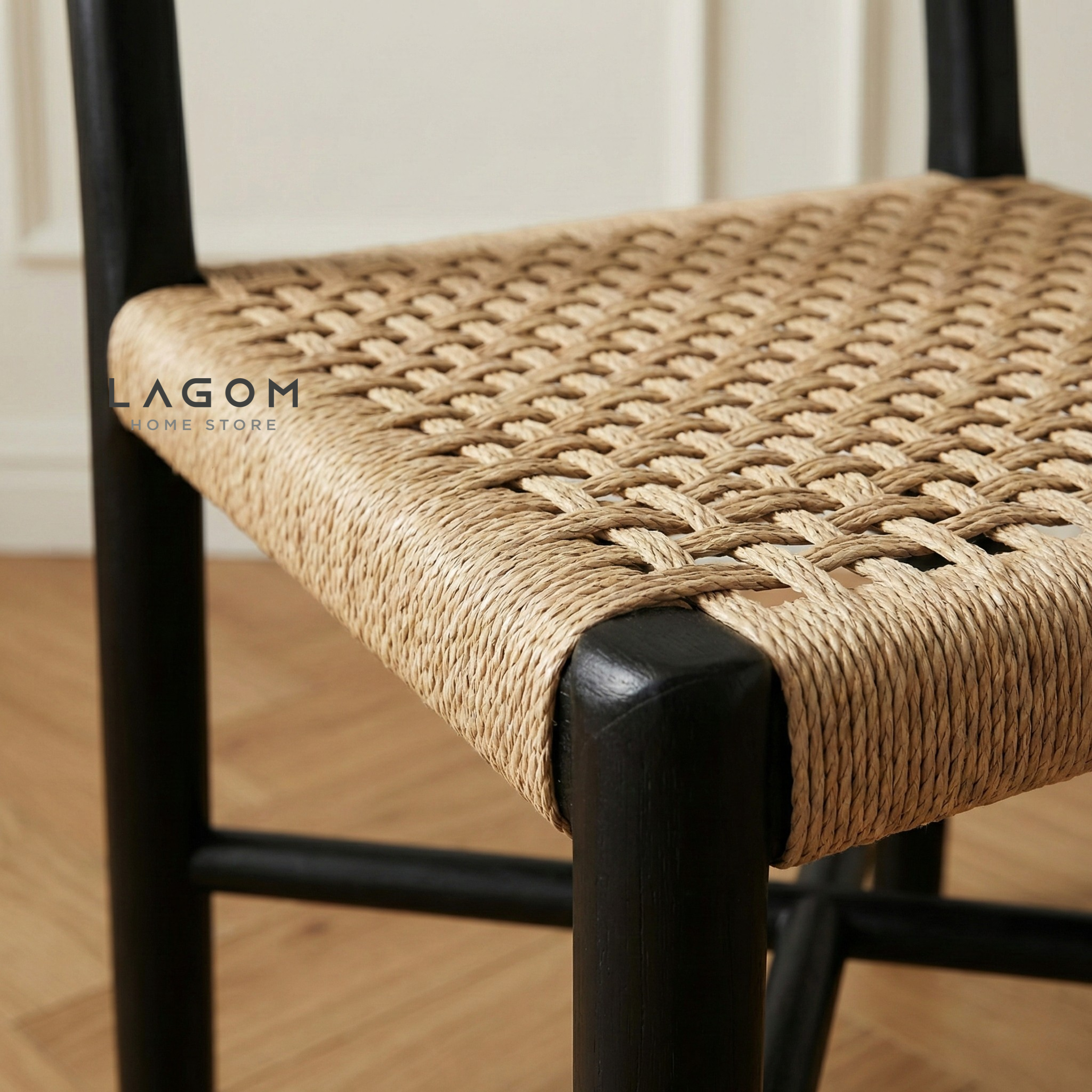 Solid Teak Chair with Handwoven Paper Loom Chair Lagom Home Store Jati Furnitur Teak Furniture Jakarta