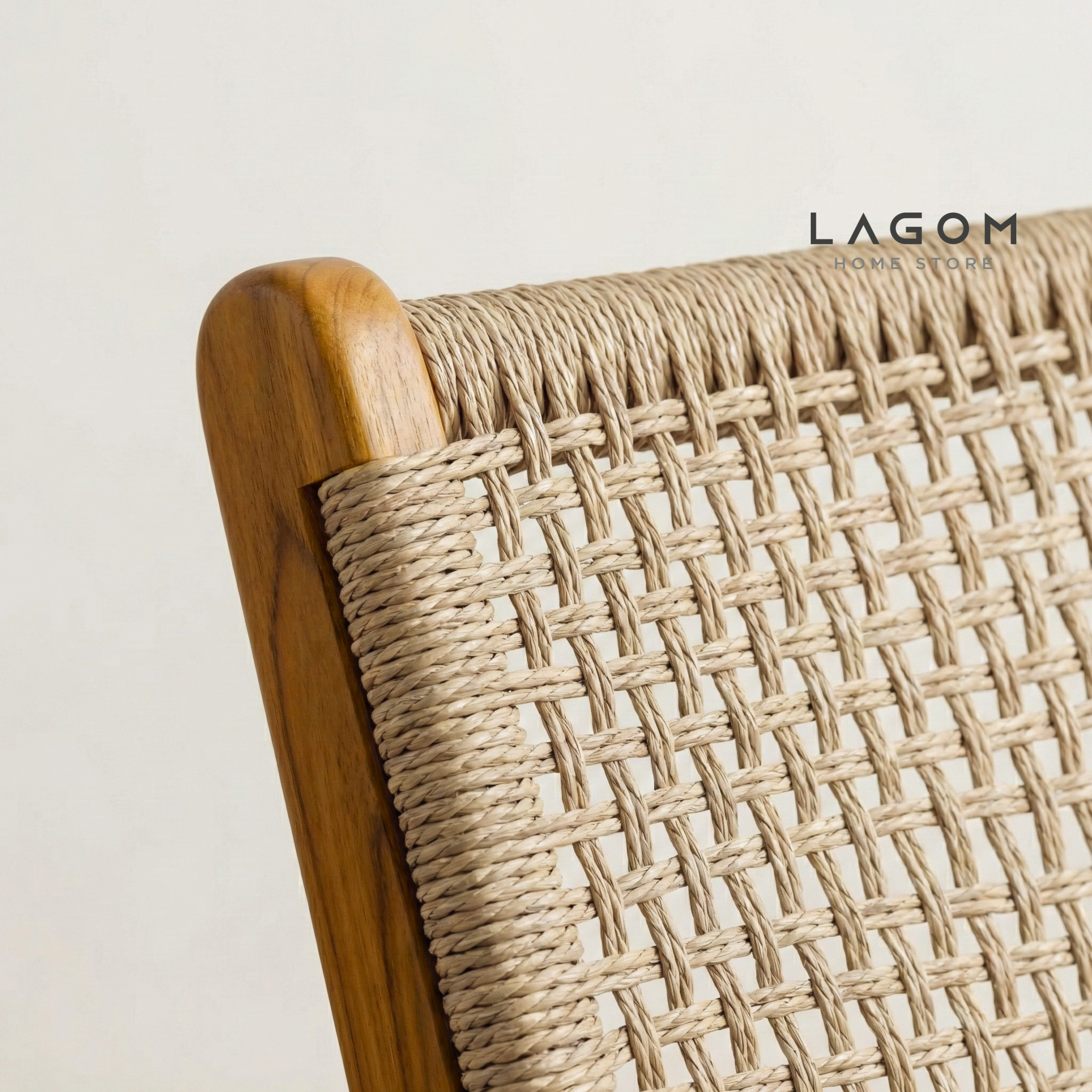 Solid Teak Lounge Chair with Handwoven Poly Hyacinth Chair Lagom Home Store Jati Furnitur Teak Furniture Jakarta