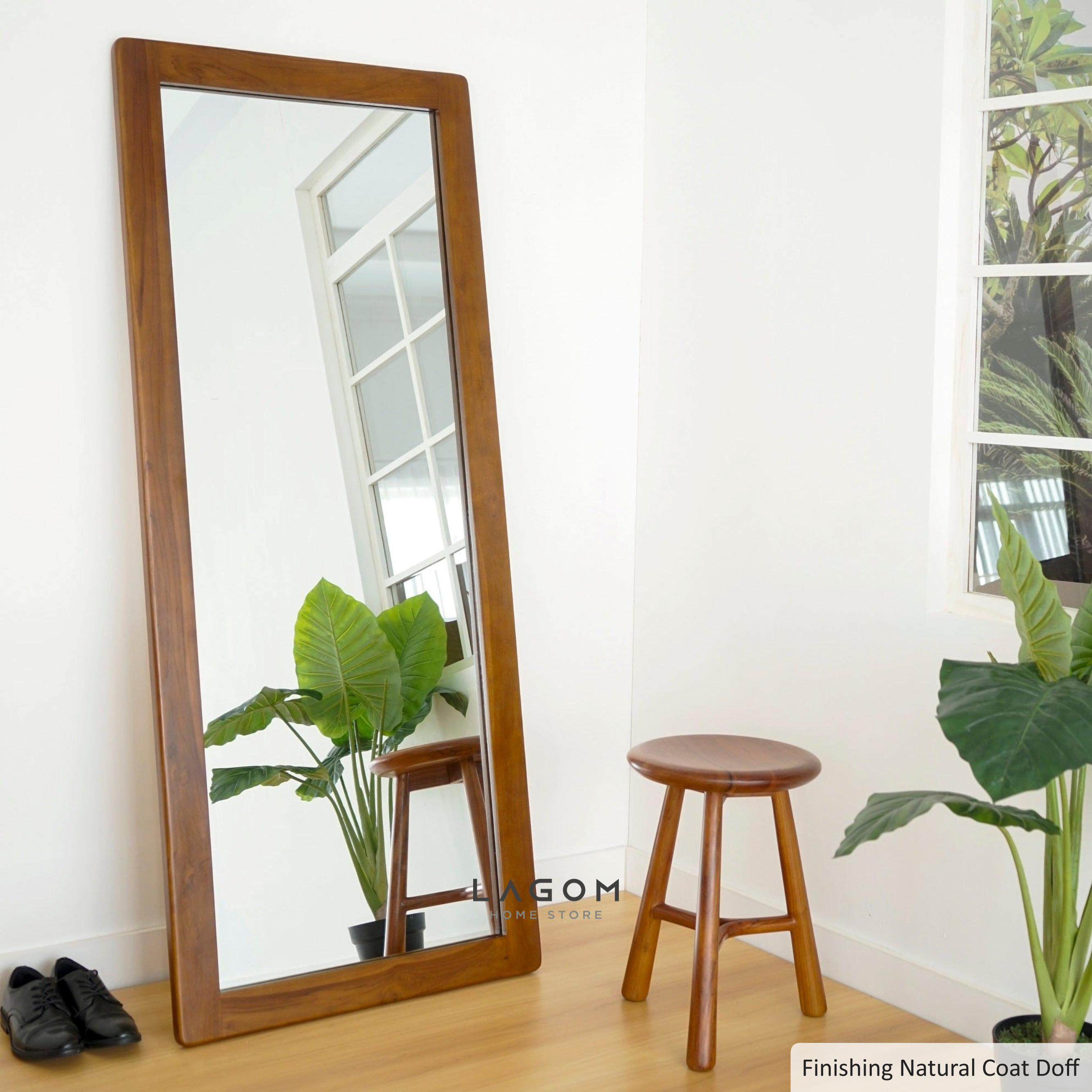 Standing Mirror dari Kayu Jati Solid - Tinggi 183 cm Mirror Lagom Home Store Jati Furnitur Teak Furniture Jakarta