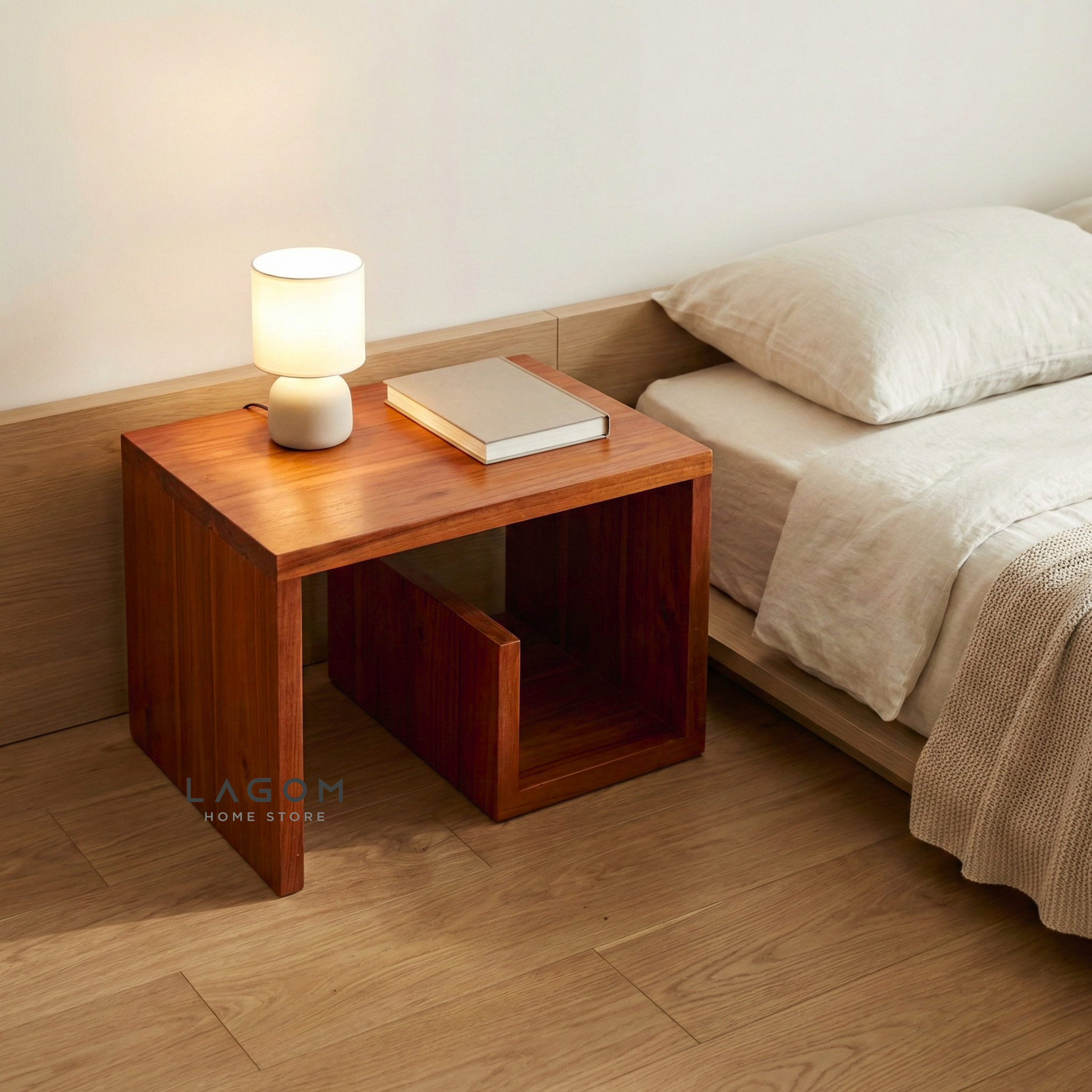 Teak Geometric Side Table Side Table Lagom Home Store Jati Furnitur Teak Furniture Jakarta