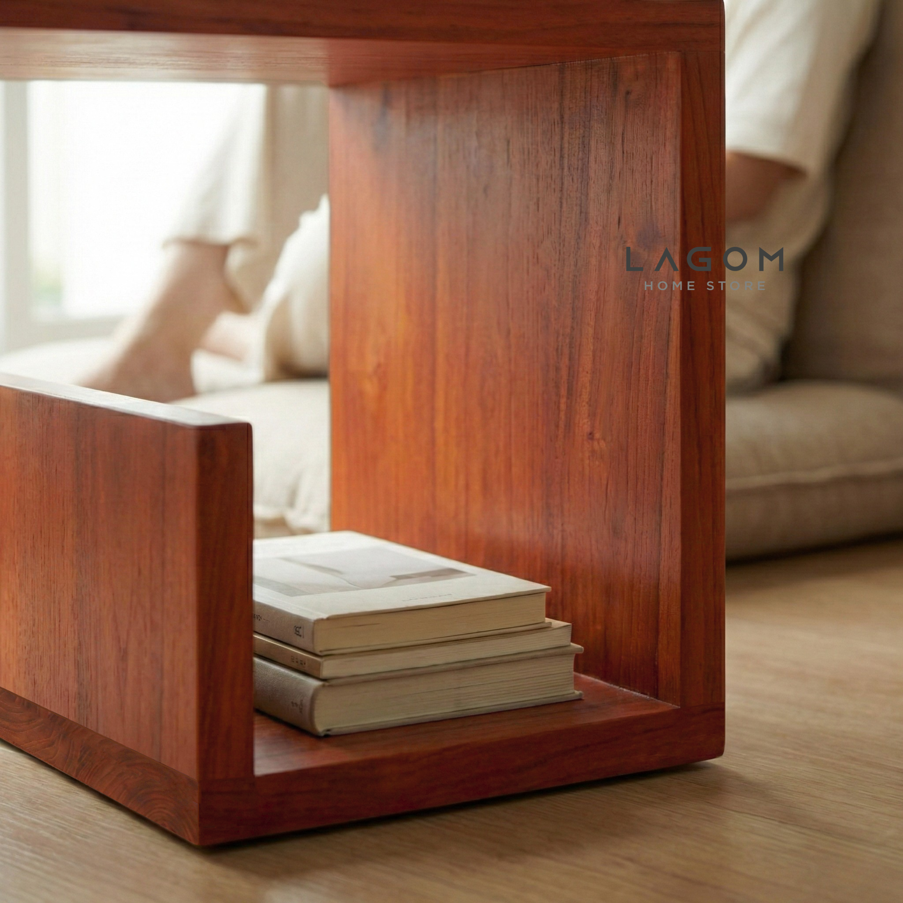 Teak Geometric Side Table Side Table Lagom Home Store Jati Furnitur Teak Furniture Jakarta