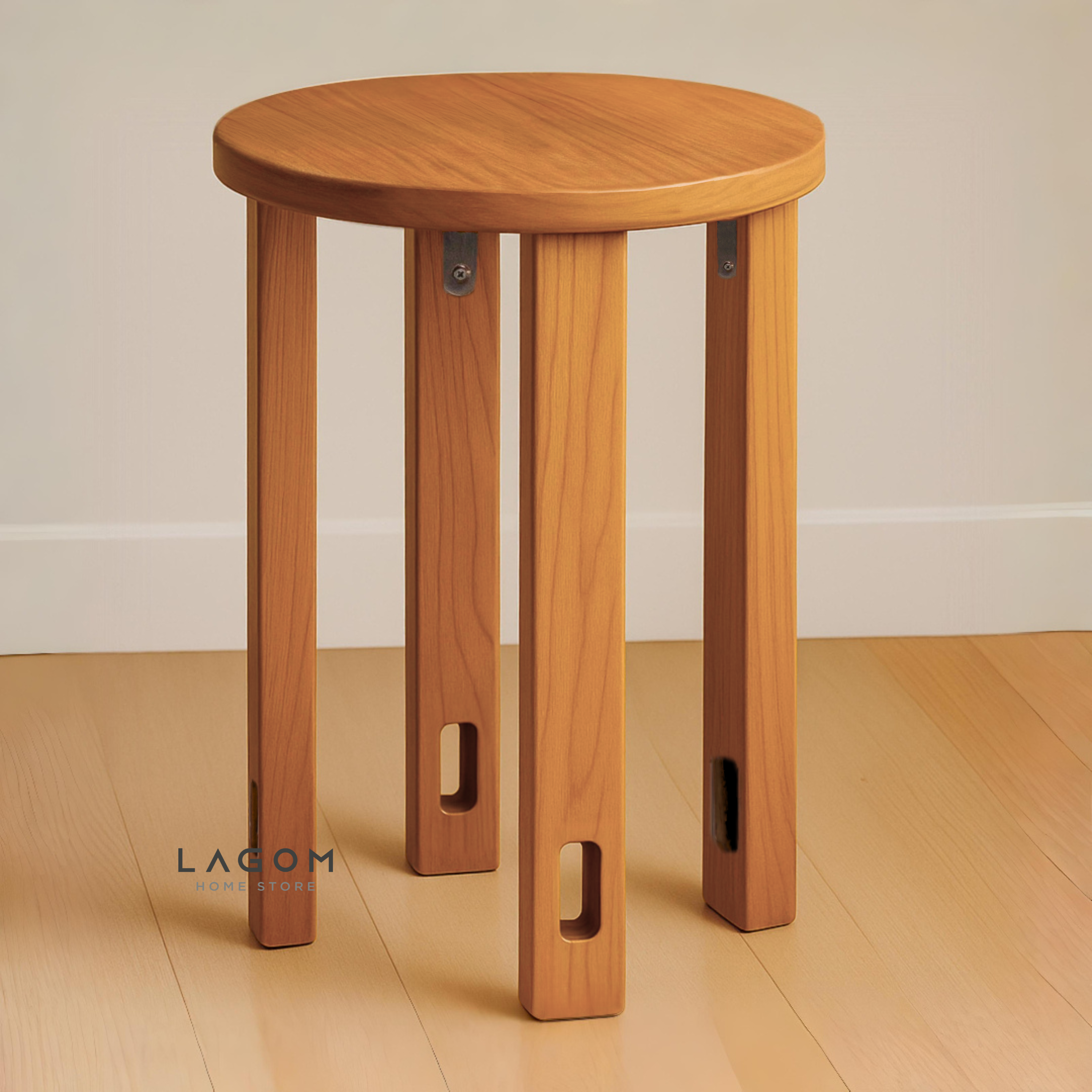 Teak Stackable Stools - Set of 4 Stool Lagom Home Store Jati Furnitur Teak Furniture Jakarta