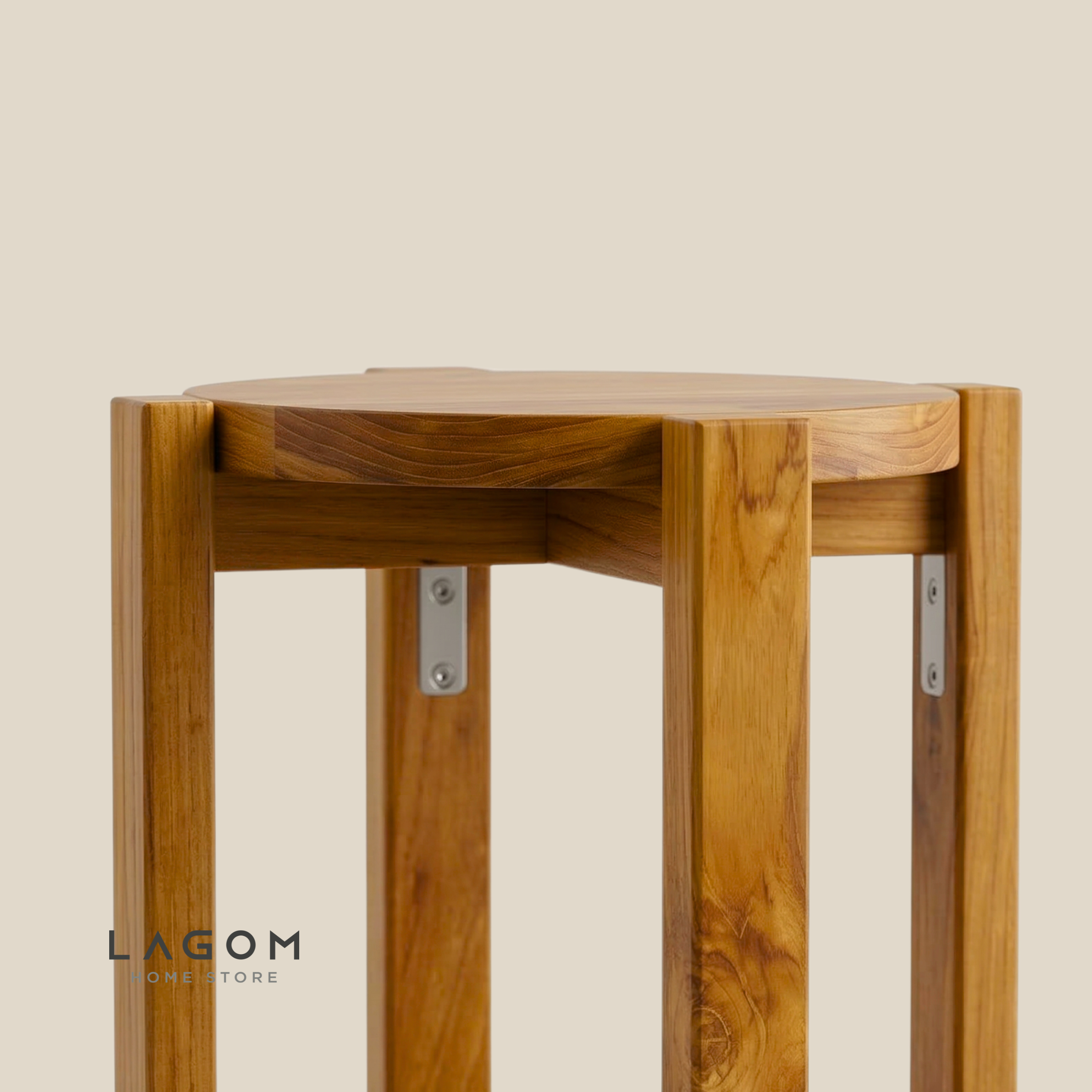 Teak Stackable Stools - Set of 4 Stool Lagom Home Store Jati Furnitur Teak Furniture Jakarta