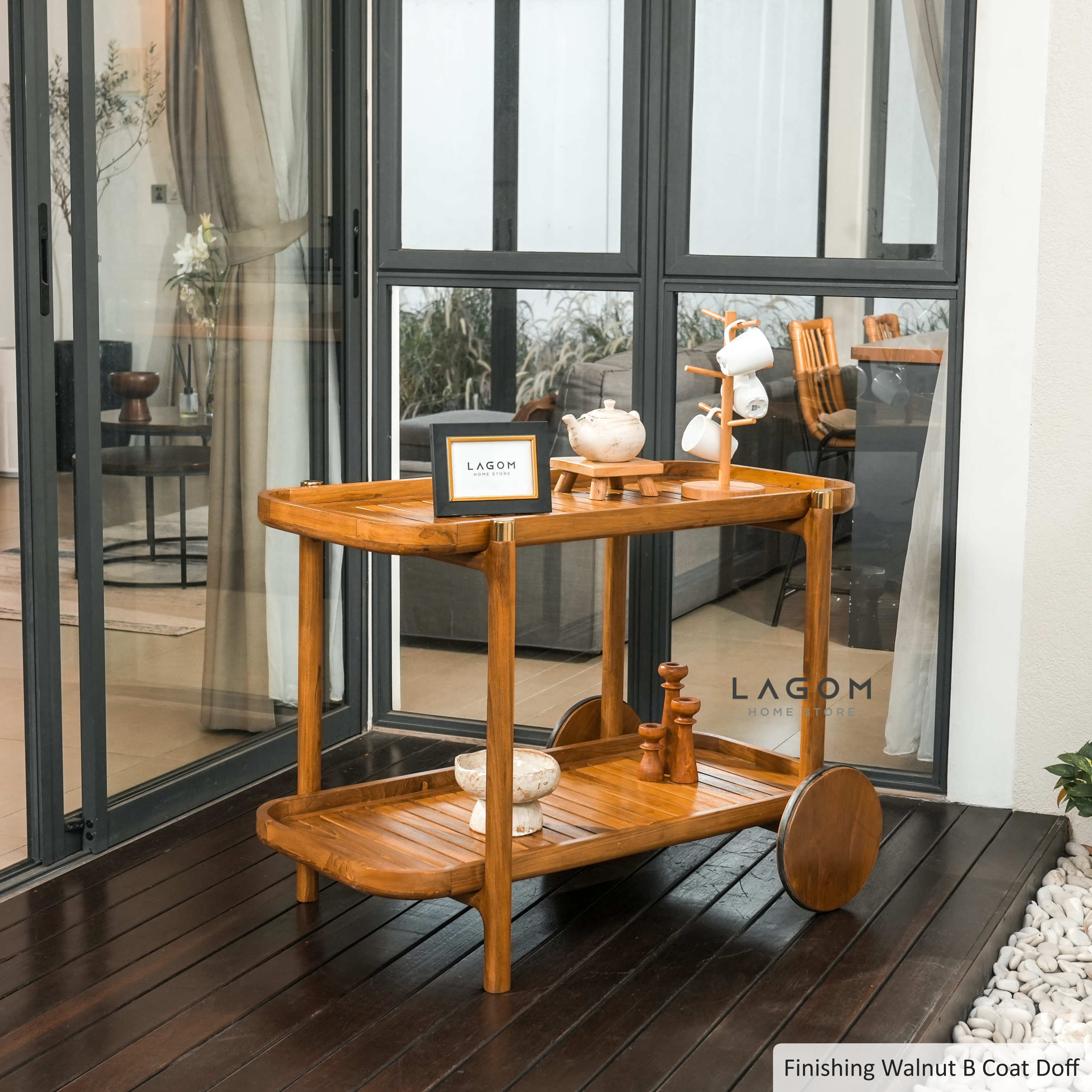 Trolley Kayu Jati Reclaimed Wood untuk Indoor dan Outdoor Trolley Lagom Home Store Jati Furnitur Teak Furniture Jakarta