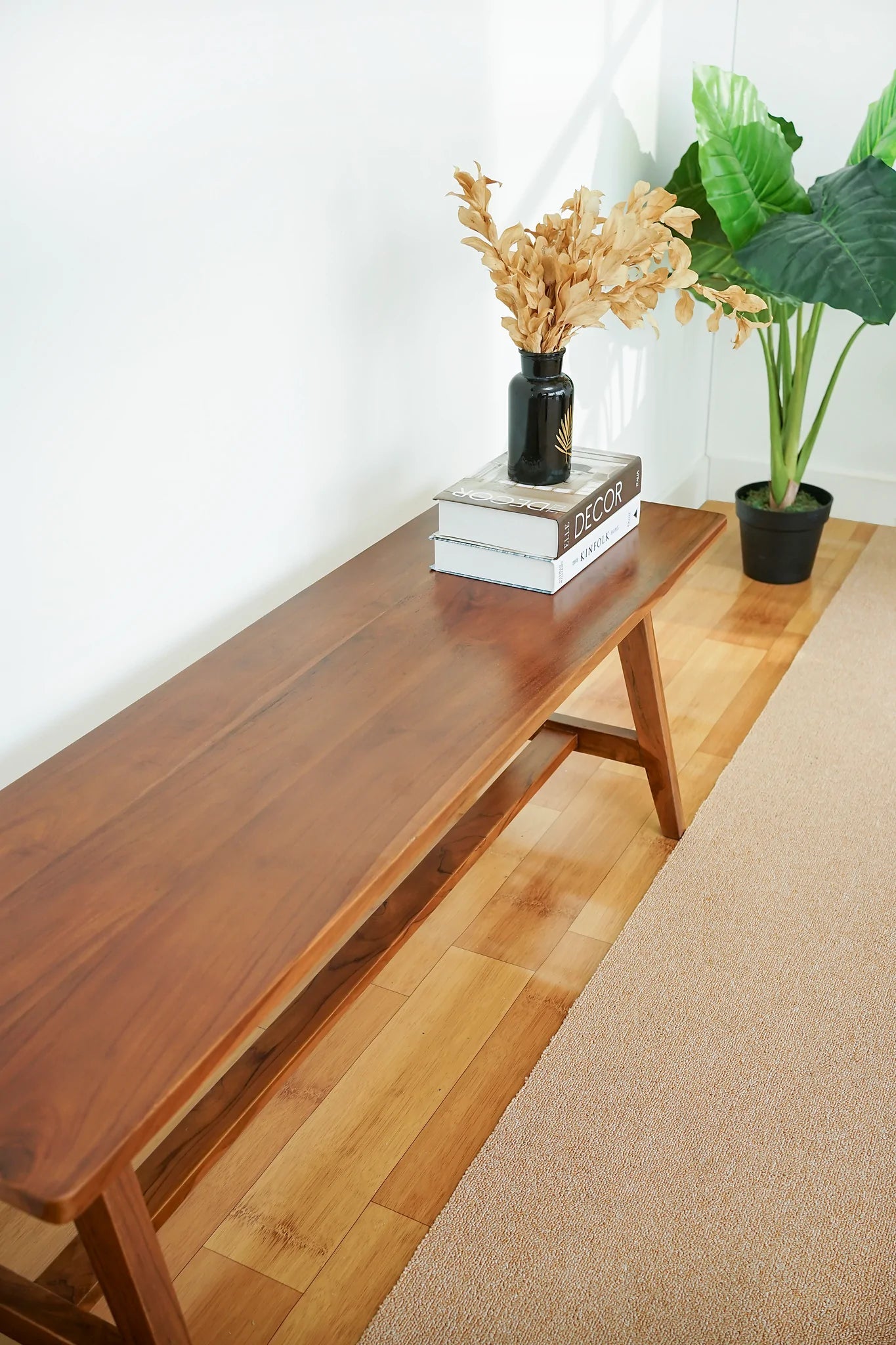 Bangku Panjang Minimalis dari Kayu Jati Bench Seat Lagom Home Store Jati Furnitur Teak Furniture Jakarta