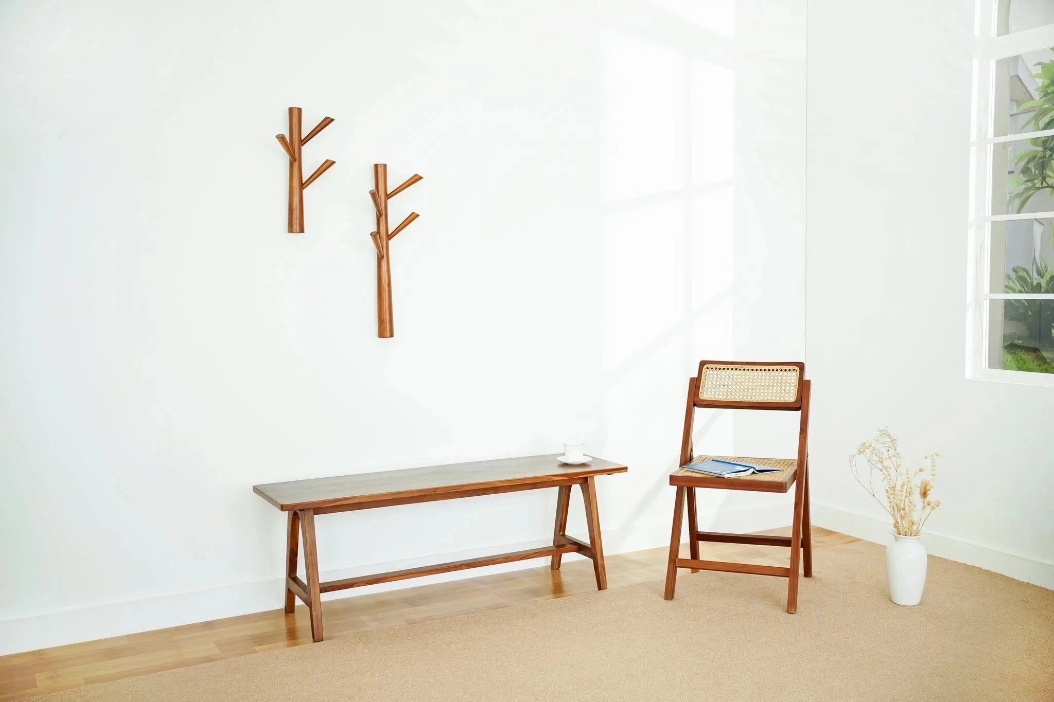 Bangku Panjang Minimalis dari Kayu Jati Bench Seat Lagom Home Store Jati Furnitur Teak Furniture Jakarta