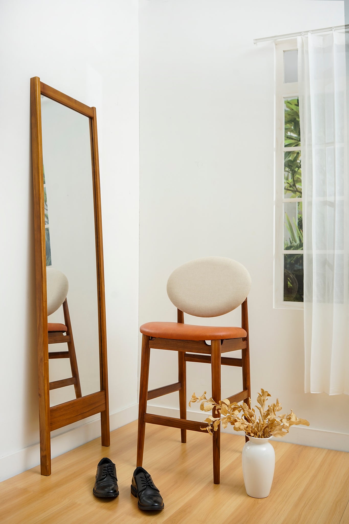 Cermin Tinggi Full Body Freestanding - Tinggi 183 cm Mirror Lagom Home Store Jati Furnitur Teak Furniture Jakarta