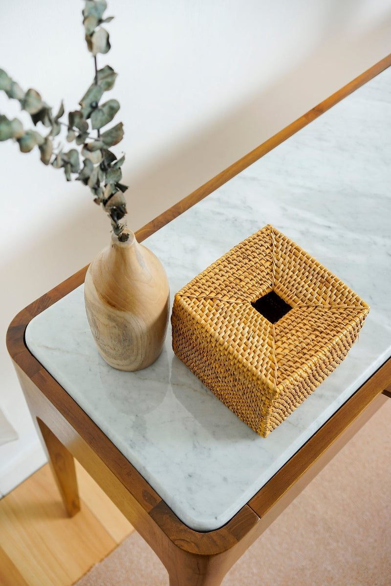 Meja Konsol Mewah dari Kayu Jati dan Marmer Lagom Home Store