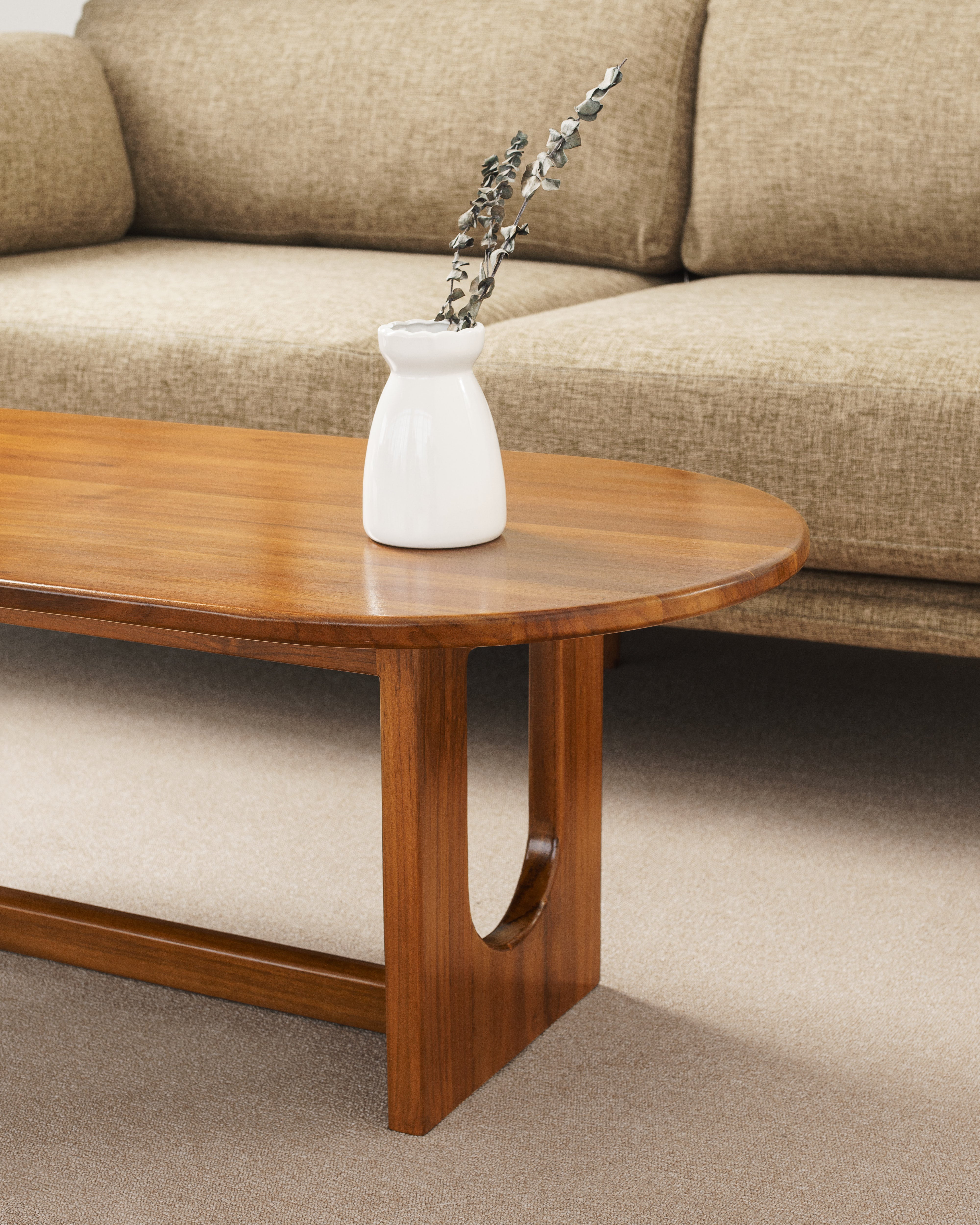 Meja Kopi Unik Aesthetic dari Kayu Jati Solid Coffee Table Lagom Home Store Jati Furnitur Teak Furniture Jakarta