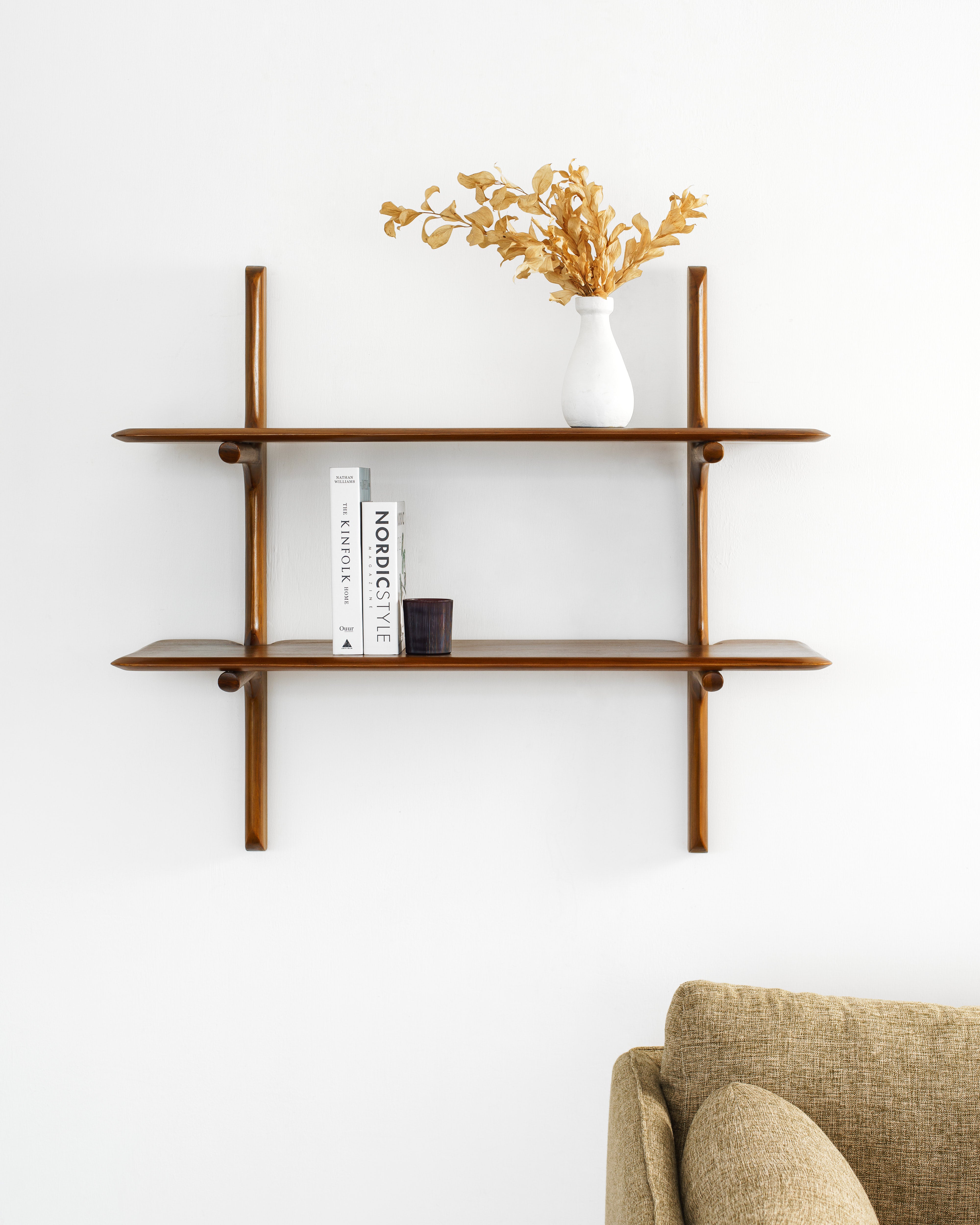 Rak Dinding Estetik dari Kayu Jati Solid Wall Shelves by CV Lagom Home Store WS9