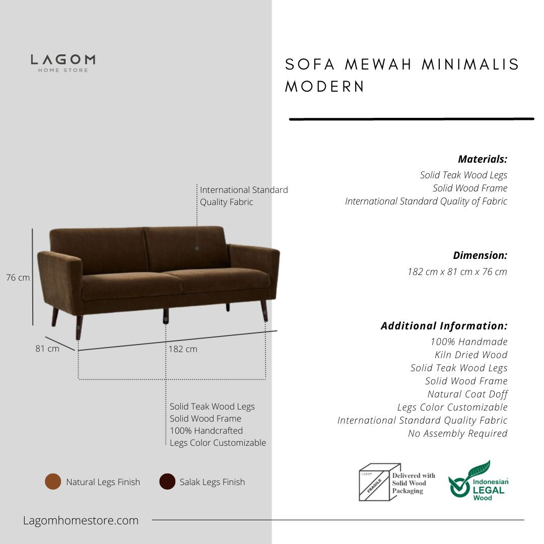 Sofa Double Seater - Texture & Color Customizable Sofa Lagom Home Store Jati Furnitur Teak Furniture Jakarta